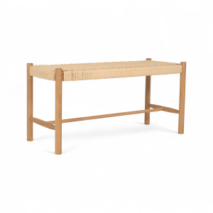 Furnhouse bankje Shine – Natuurlijk eikenhout – Papiergaren – 36x90x45