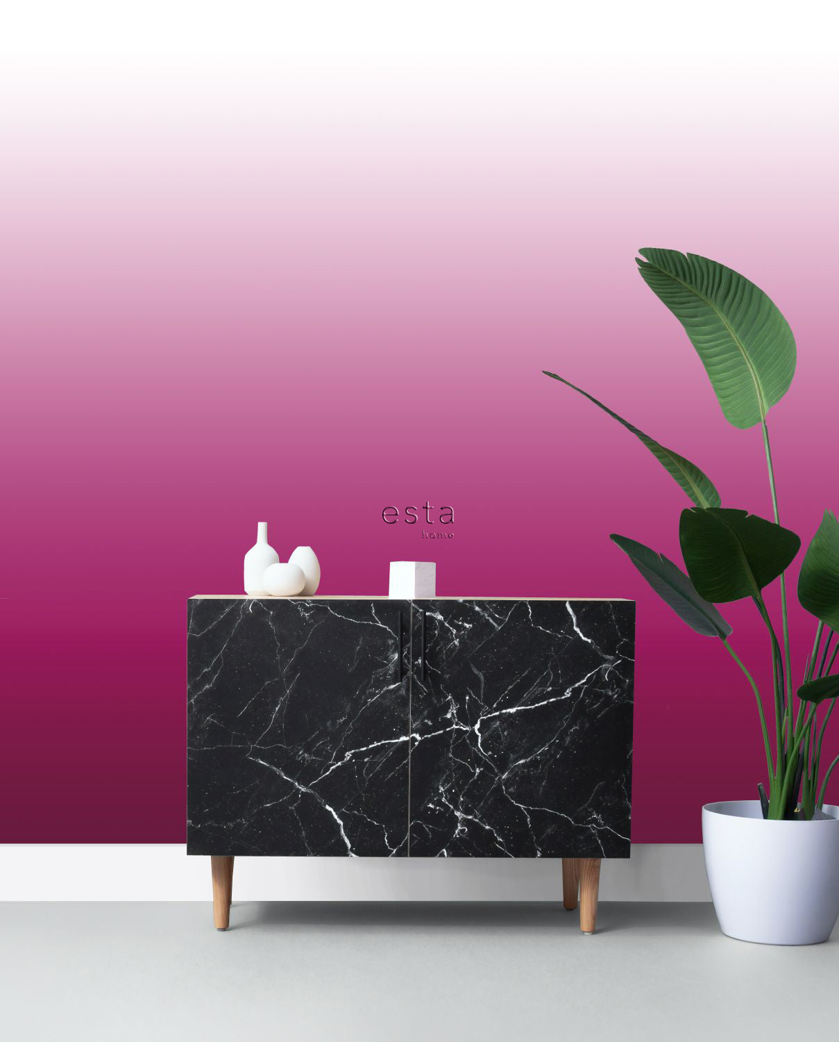 ESTAhome fotobehang kamerhoog dip dye kleurverloop fuchsia roze en mat