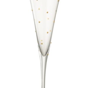 J-Line glas champagne Stippen – glas – transparant/goud J-Line glas champagne Stippen – glas – transparant/goud