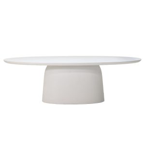 Giga Meubel Tuintafel Myrna – Ovaal – Wit Betonlook – 200x110x74cm