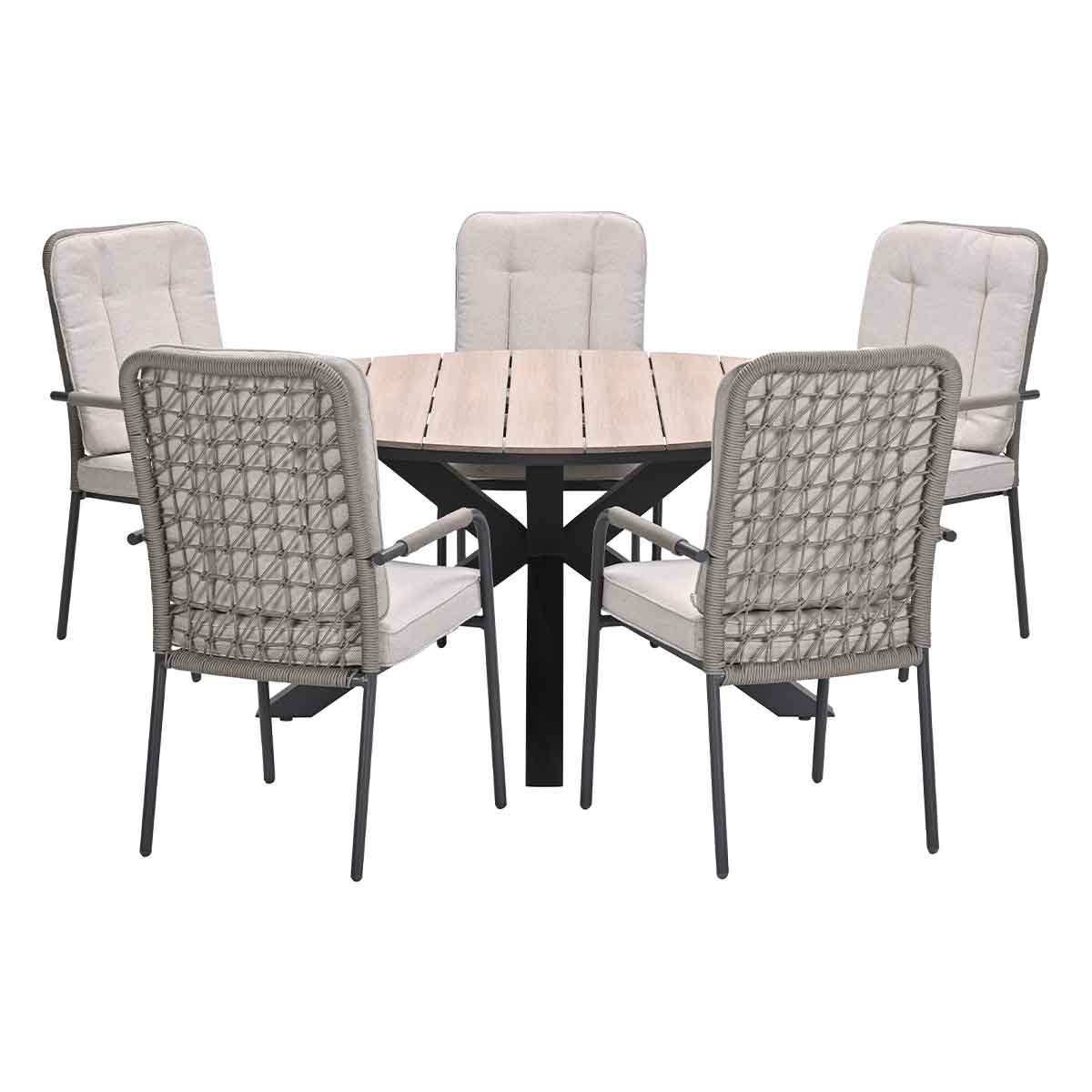 Garden Impressions tuinset Aleria - Tulli - taupe - Ø148x75 cm - 6-del