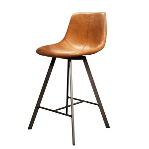 Giga Meubel Barstoel Zig-Zag – Bruin Kunstleer – Set van 4 Giga Meubel Barstoel Zig-Zag – Bruin Kunstleer – Set van 4