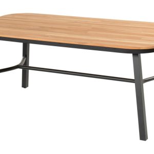 Hartman Tuintafel Tubb – Naturel/Zwart Teakhout – 185x100x75cm