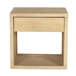Giga Meubel Nachtkastje Jeff – Zwevend Naturel Hout – 40x30x40cm