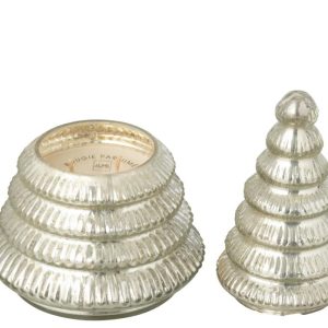 J-Line geurkaars Boom Geribbeld – glas – zilver – large J-Line geurkaars Boom Geribbeld – glas – zilver – large