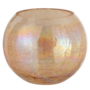 J-Line windlicht Bol Craquelé Parel Effect – glas – amber – large
