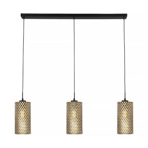 Freelight hanglamp Cestino – 3 lichts – 120 x 150 cm – zwart – goud Freelight hanglamp Cestino – 3 lichts – 120 x 150 cm – zwart – goud