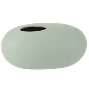 J-Line vaas Ovaal – keramiek – pastel groen – large – Ø 15 cm