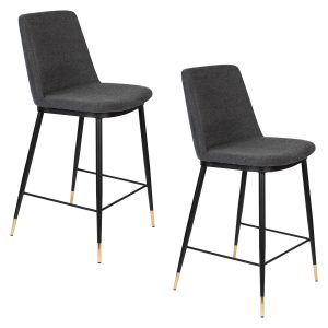 Housecraft Living Lionel Barkrukken rugleuning 65 cm Donkergrijs – Set
