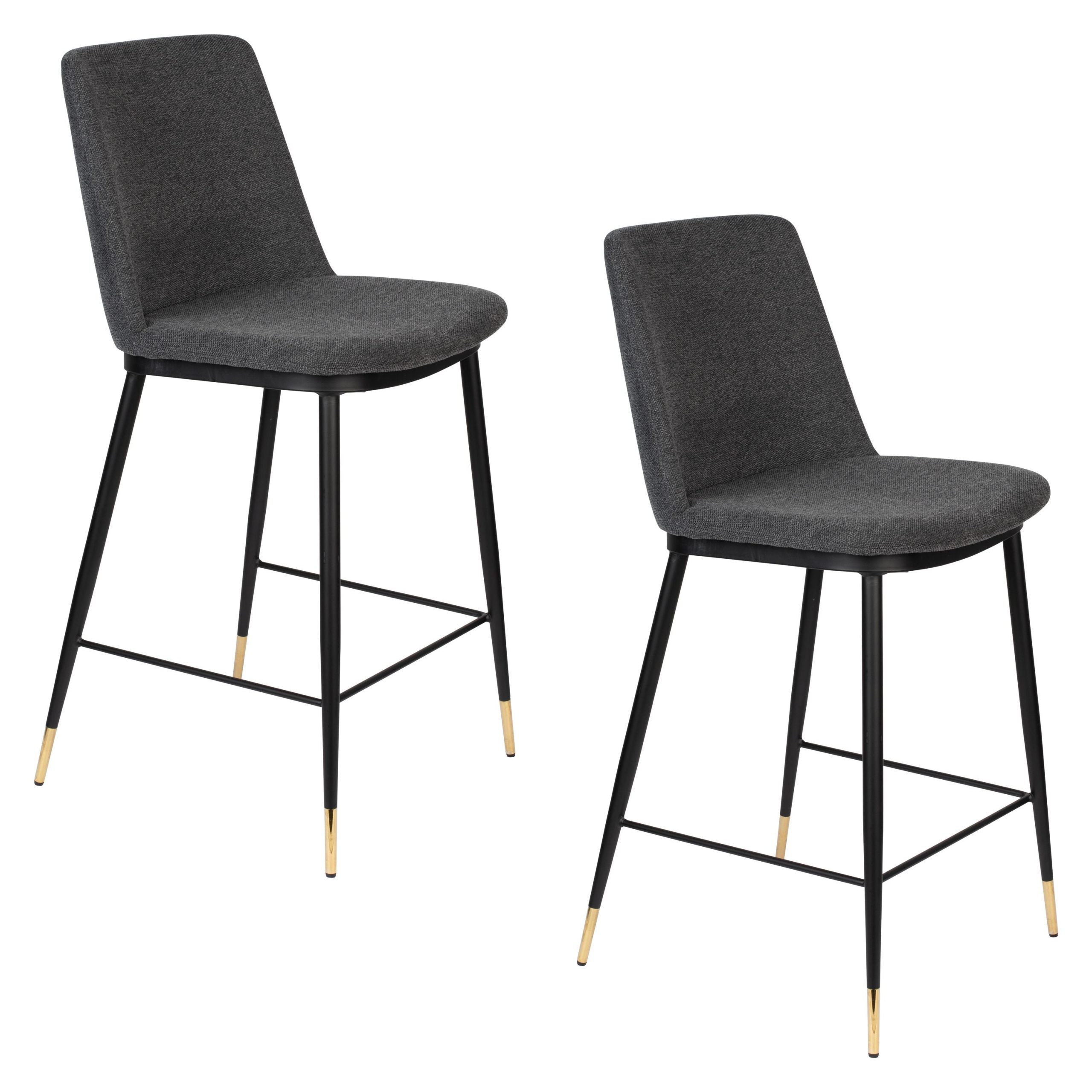 Housecraft Living Lionel Barkrukken rugleuning 65 cm Donkergrijs - Set