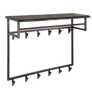 Giga Meubel Kapstok Yucon – Zwart Metaal – 12 Haken – 30x100x80cm