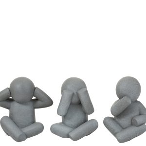J-Line figuur P'tit Maurice Horen/Zien/Zwijgen – magnesium – grijs – s J-Line figuur P'tit Maurice Horen/Zien/Zwijgen – magnesium – grijs – s