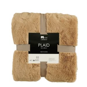 In The Mood Collection Bronte Fleece Deken – L200 x B150 cm – Lichtbru