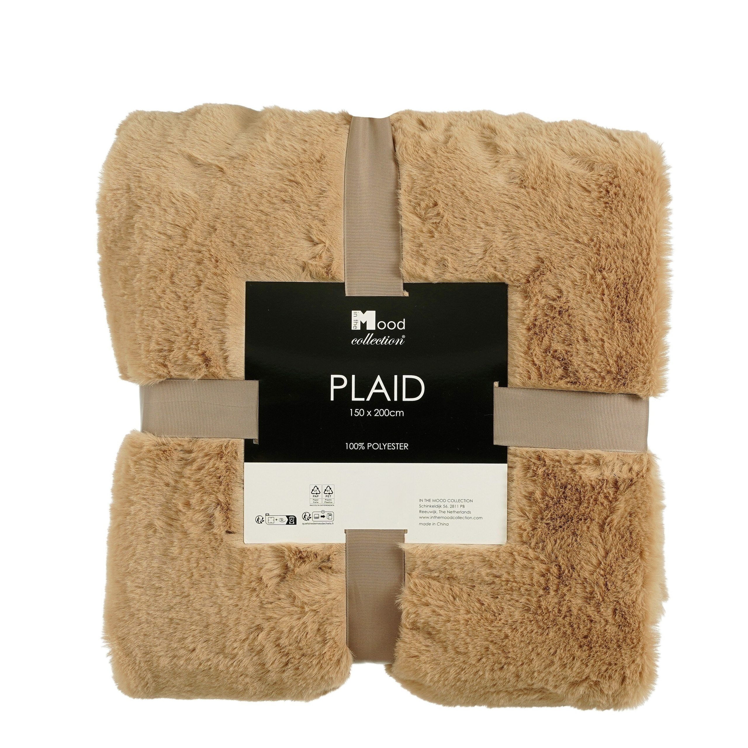 In The Mood Collection Bronte Fleece Deken - L200 x B150 cm - Lichtbru