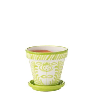 J-Line bloempot Granada Handmade + Painted – keramiek – groen – medium J-Line bloempot Granada Handmade + Painted – keramiek – groen – medium
