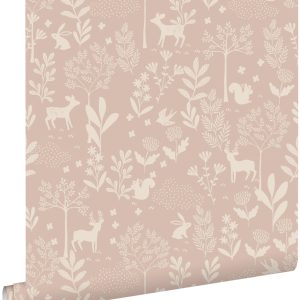 ESTAhome behang bos met bosdieren oudroze – 53 cm x 10.05 m – 139759 ESTAhome behang bos met bosdieren oudroze – 53 cm x 10.05 m – 139759
