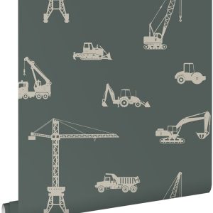 ESTAhome behang voertuigen vergrijsd zeegroen – 53 cm x 10.05 m – 1399 ESTAhome behang voertuigen vergrijsd zeegroen – 53 cm x 10.05 m – 1399