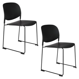 Housecraft Living Stacks Eetkamerstoelen Stapelbaar Zwart – Set van 4