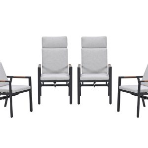 Garden Impressions Felini verstelbare tuinstoelen set van 4 – carbon b