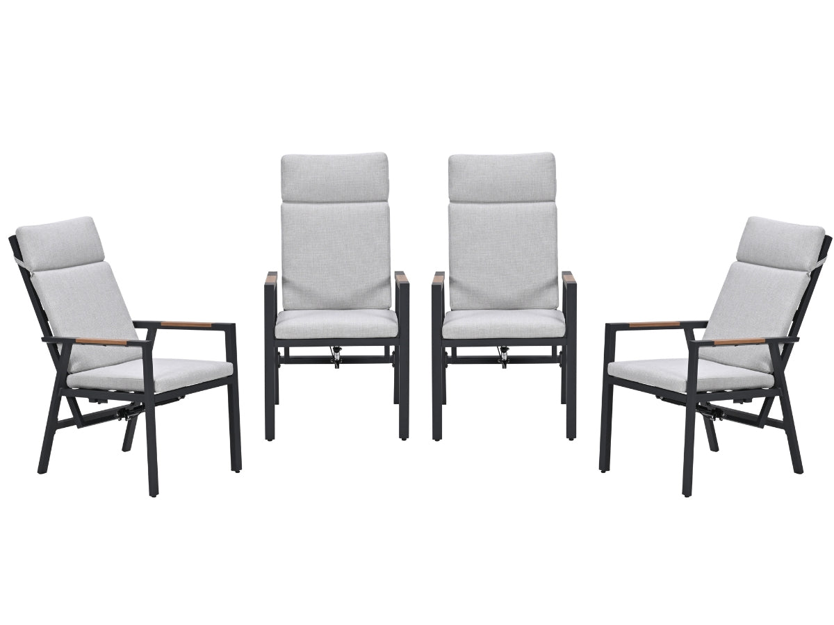 Garden Impressions Felini verstelbare tuinstoelen set van 4 – carbon b
