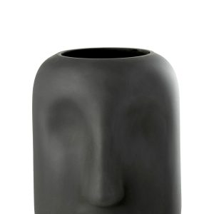 J-Line vaas Noe – glas – zwart – large – 25 cm hoog