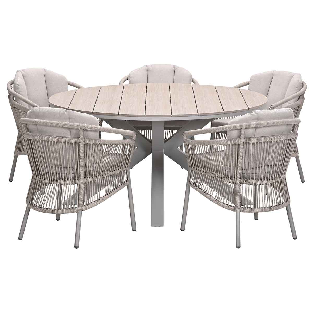 Garden Impressions tuinset Sorong - Tulli - taupe - Ø148x75 - 6-delig