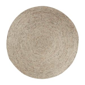 Interieur0 vloerkleed Gapo -beige/wit -gemeleerd5 -rond -wollen- 180 x