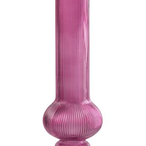 J-Line vaas Ada Geribbeld – glas – fuchsia – large