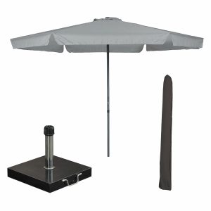 Garden Impressions stokparasol Delta licht grijs Ø300 cm met 40 kg Cos Garden Impressions stokparasol Delta licht grijs Ø300 cm met 40 kg Cos