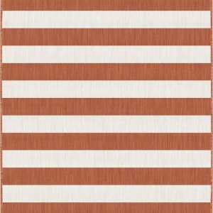 Eva Interior Buitenkleed Stripes roest/wit dubbelzijdig – 200 x 290 cm Eva Interior Buitenkleed Stripes roest/wit dubbelzijdig – 200 x 290 cm
