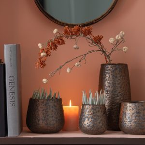 J-Line bloempot Spikkel Rond – keramiek – koper – large – Ø 16 cm J-Line bloempot Spikkel Rond – keramiek – koper – large – Ø 16 cm