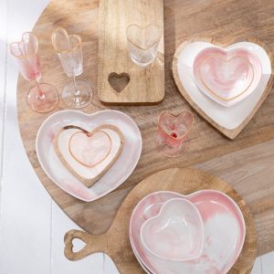J-Line glas champagne Hart – glas – goud/transparant – 6 stuks J-Line glas champagne Hart – glas – goud/transparant – 6 stuks