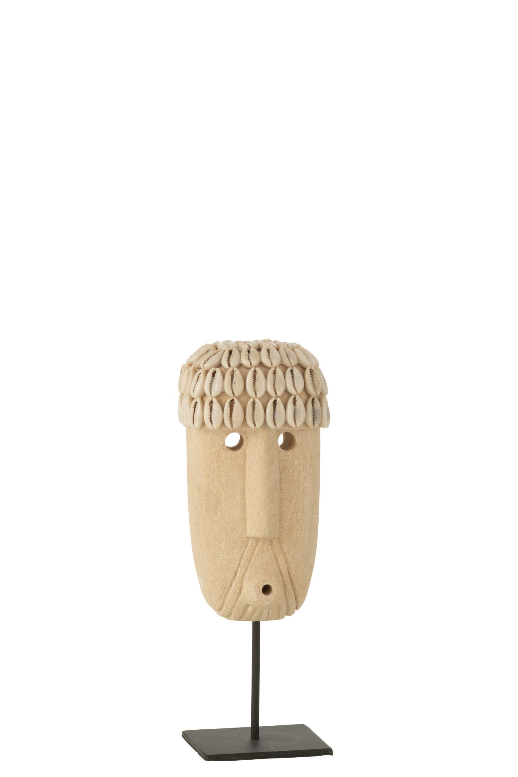 J-Line decoratie Standbeeld Julien - steen/schelp - naturel - large