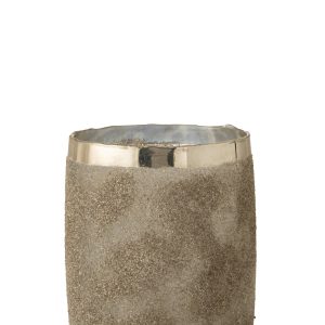 J-Line theelichthouder Frosty – glas – zilver – extra large