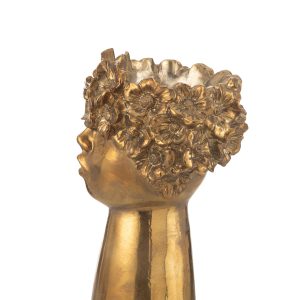 J-Line bloempot Nebu – polyresin – goud – large – 35 cm hoog
