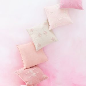 J-Line kussen Diamanten + Pijlen – katoen – roze