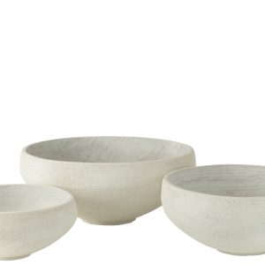 J-Line schaal Vezelklei – keramiek – wit – 3 stuks – Ø 69.5 cm J-Line schaal Vezelklei – keramiek – wit – 3 stuks – Ø 69.5 cm