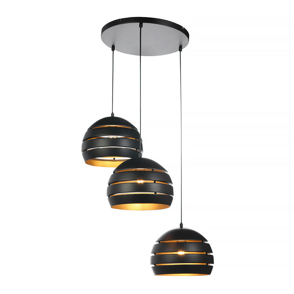 Freelight hanglamp Djarin - 3 lichts - 50 x 150 cm - zwart goud