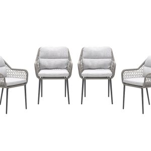 Garden Impressions Toledo tuinstoelen set van 4 taupe