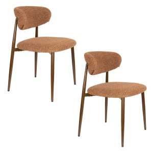 Housecraft Living Noor Eetkamerstoelen Terracotta – Set van 2