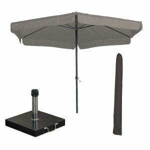 Garden Impressions stokparasol Delta taupe Ø300 cm met 40 kg Cosmo voe Garden Impressions stokparasol Delta taupe Ø300 cm met 40 kg Cosmo voe