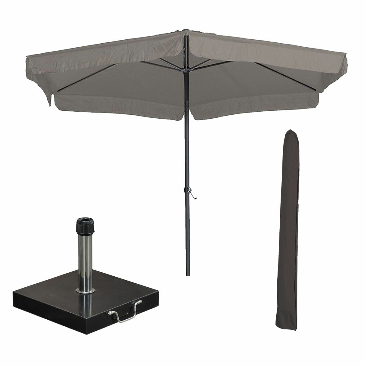 Garden Impressions stokparasol Delta taupe Ø300 cm met 40 kg Cosmo voe