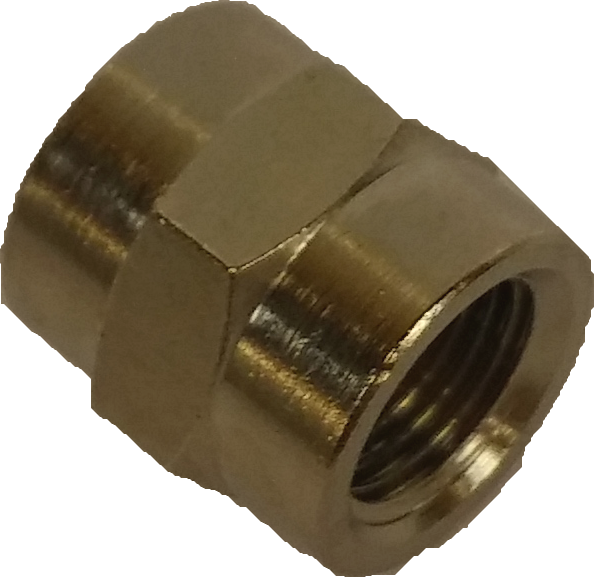 Fitting 1/8″ F – 1/8″ F – Messing – Nickel Plated