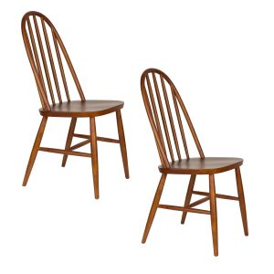 Housecraft Living Guez Eetkamerstoelen Hout Bruin donker – Set van 2