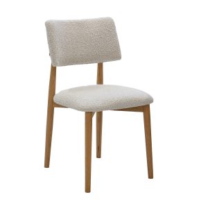 Giga Meubel Eetkamerstoel Nova – Eikenhout/Polyester – Beige – Set van Giga Meubel Eetkamerstoel Nova – Eikenhout/Polyester – Beige – Set van