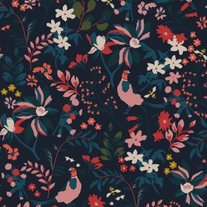Joules Vliesbehang – Fields edge Floral French – Blauw – 10mx52cm