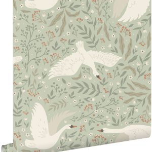 ESTAhome behang zwanen mintgroen – 53 cm x 10.05 m – 130960 ESTAhome behang zwanen mintgroen – 53 cm x 10.05 m – 130960