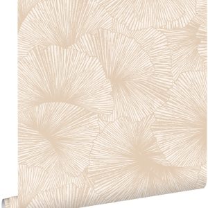 ESTAhome behang 3D-motief bladeren beige – 53 cm x 10.05 m – 131395