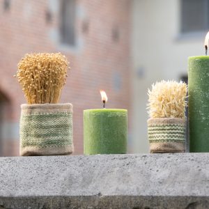 J-Line mand Rond + Band – jute – naturel/groen – XS/S – 2 stuks J-Line mand Rond + Band – jute – naturel/groen – XS/S – 2 stuks