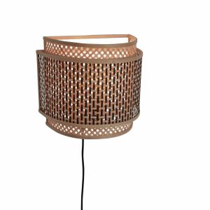 GOOD&MOJO wandlamp Bhutan – bruin – Ø40cm